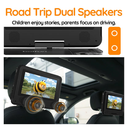 9.5'' Portable DVD Player for Kids, 7.5'' Swivel Screen, 5H Battery, Region Free USB/SD/DVD, DVD Player for Car Travel