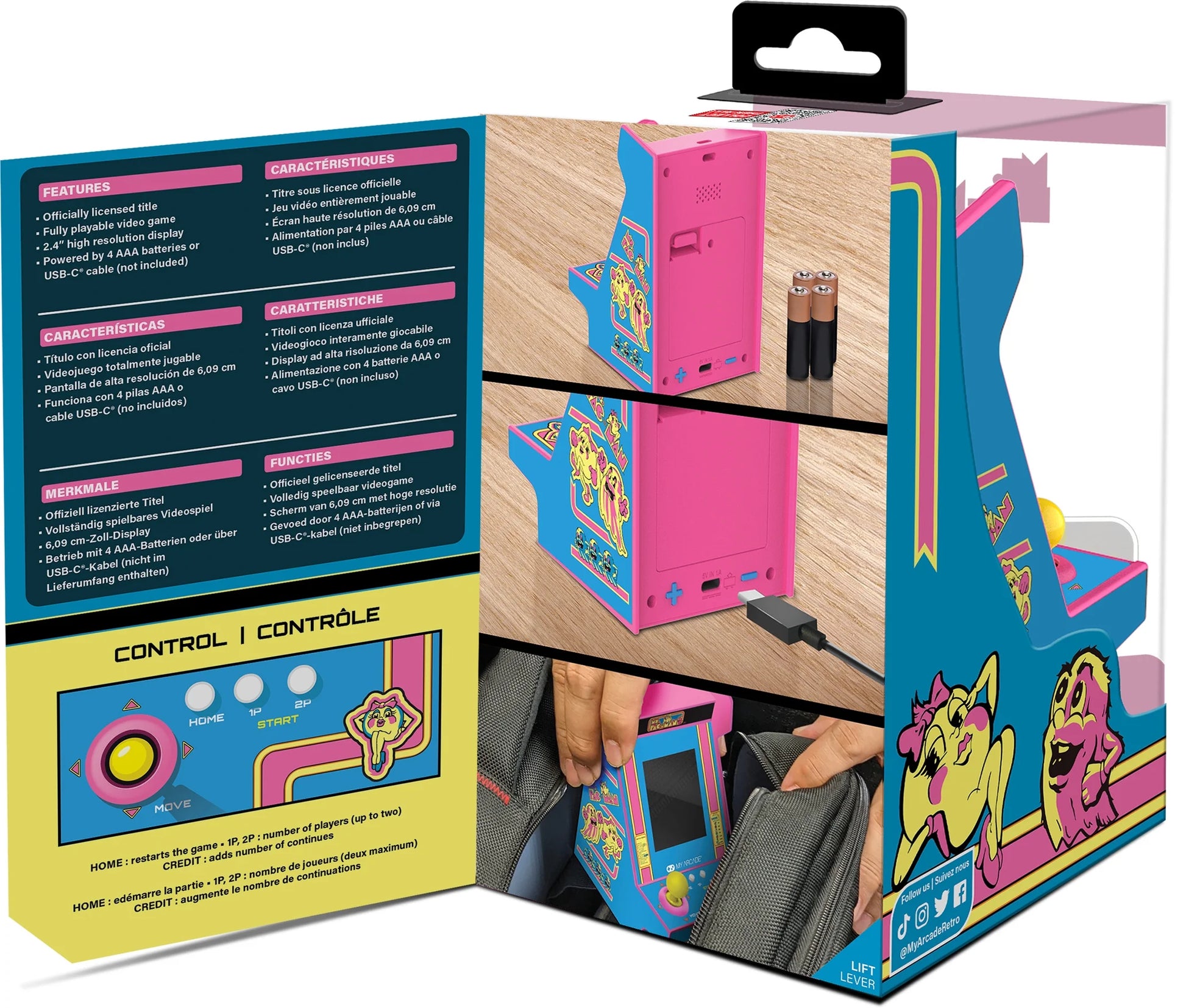 - MS. PAC-MAN Nano Player Pro Portable Retro Arcade