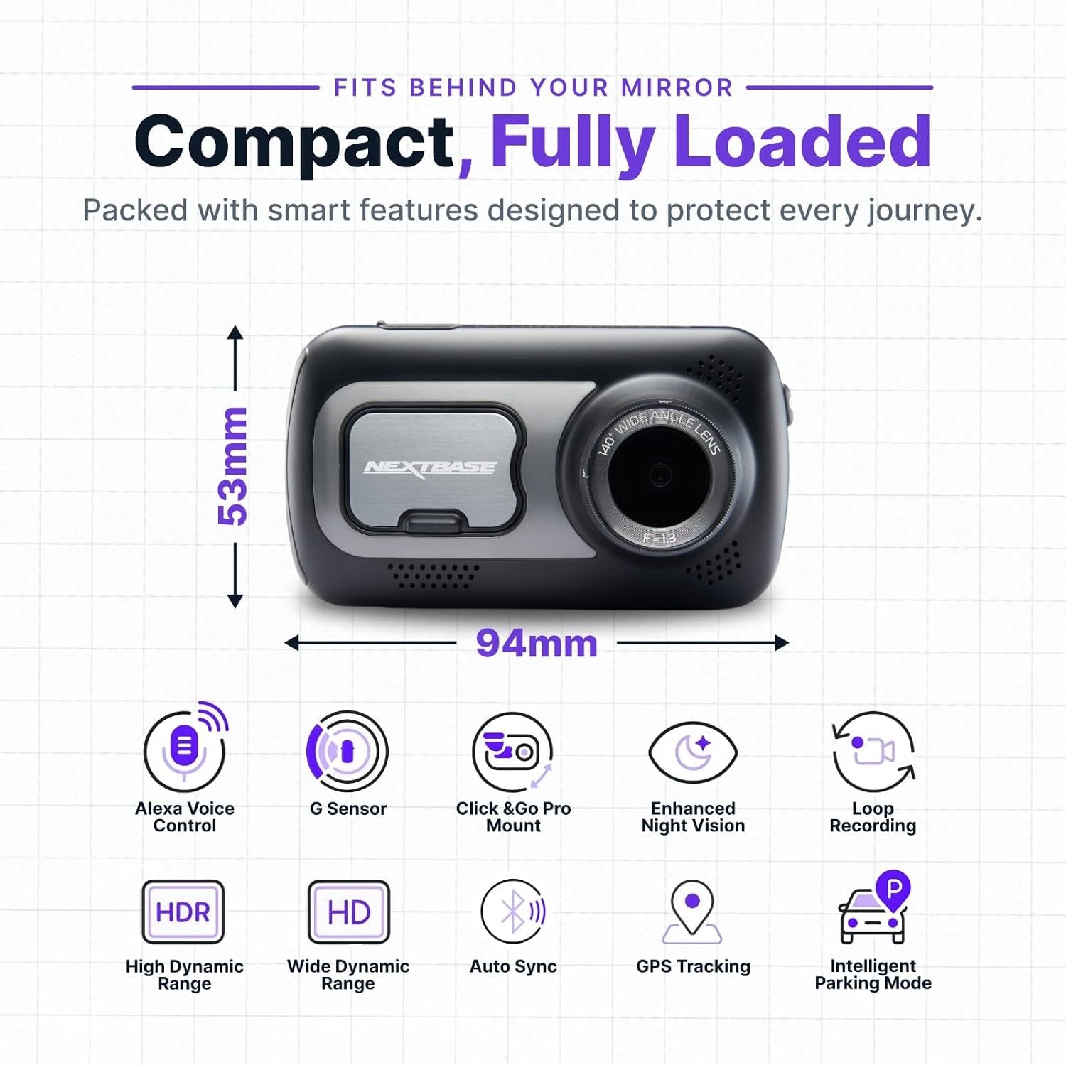 1440P HD Wi-Fi Dash Cam 522GW with Alexa…