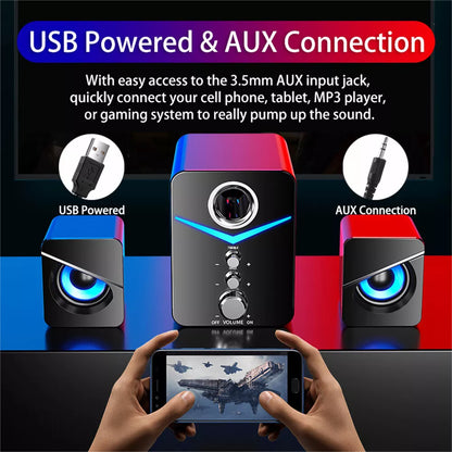 Computer Speakers Surround Sound System Wired PC Speakers Gaming Bass 3.5Mm Jack