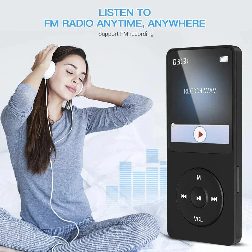 MP3 Bluetooth Player with Type-C Interface for Fast Charging 5.4 Bluetooth Version Expandable Memory Card Music Player FM E-Book