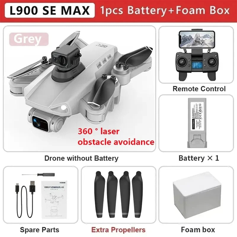 L900 Pro SE MAX GPS Drone 4K Professional Dual HD Camera 5G WIFI FPV 360° Obstacle Avoidance Brushless Rc Quadcopter Drones Toy