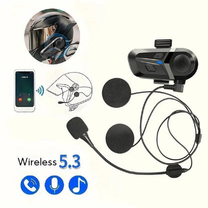 Waterproof Motorcycle Helmet Headset Wireless Hands-Free Call Phone Earphone Music Player for Moto Helmet BT 5.3