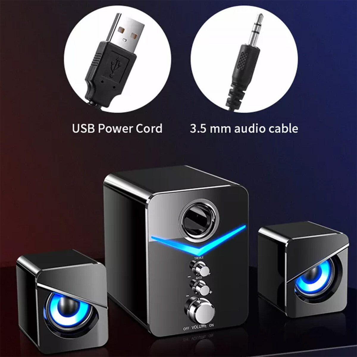 Computer Speakers Surround Sound System Wired PC Speakers Gaming Bass 3.5Mm Jack