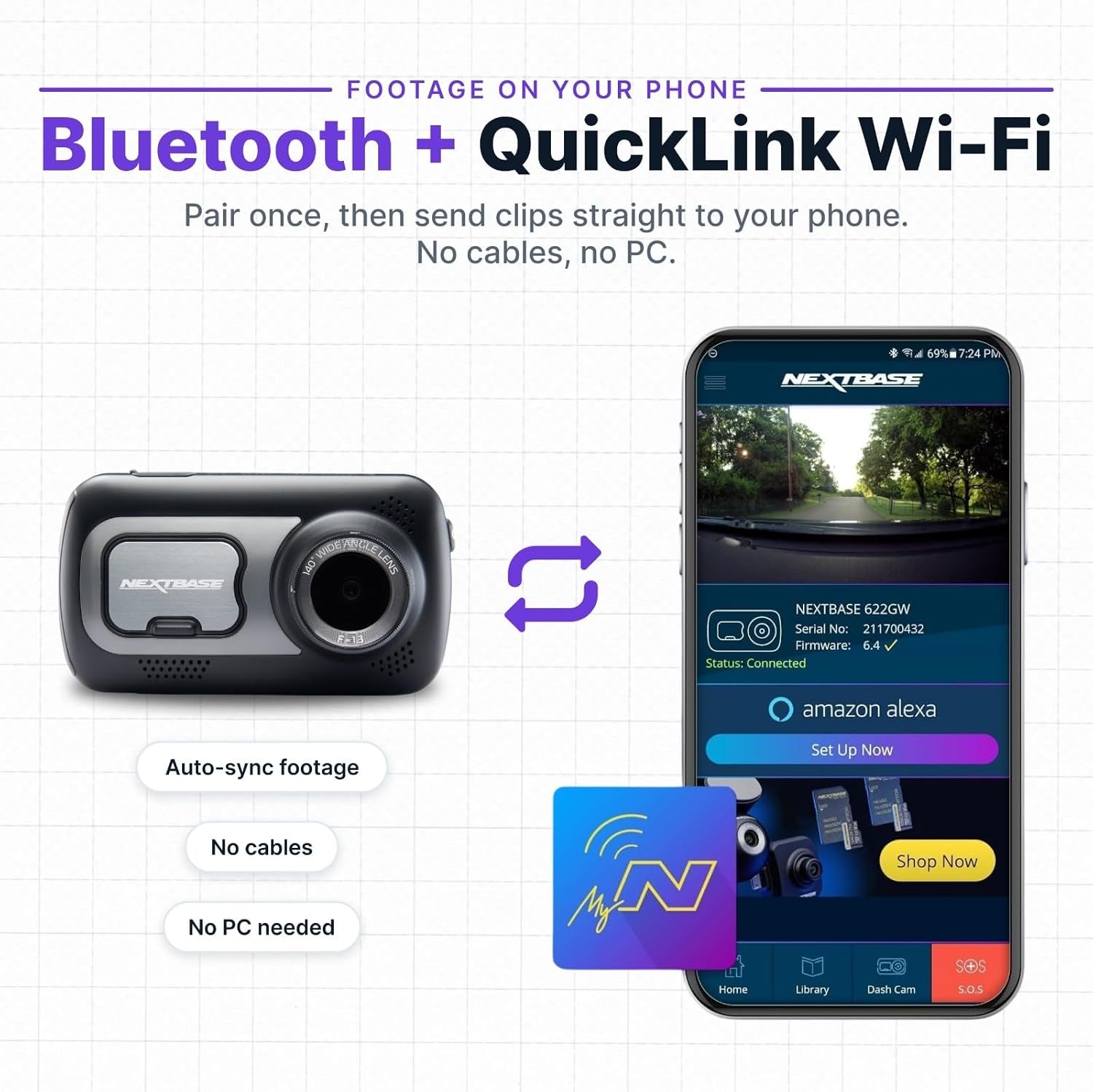 1440P HD Wi-Fi Dash Cam 522GW with Alexa…