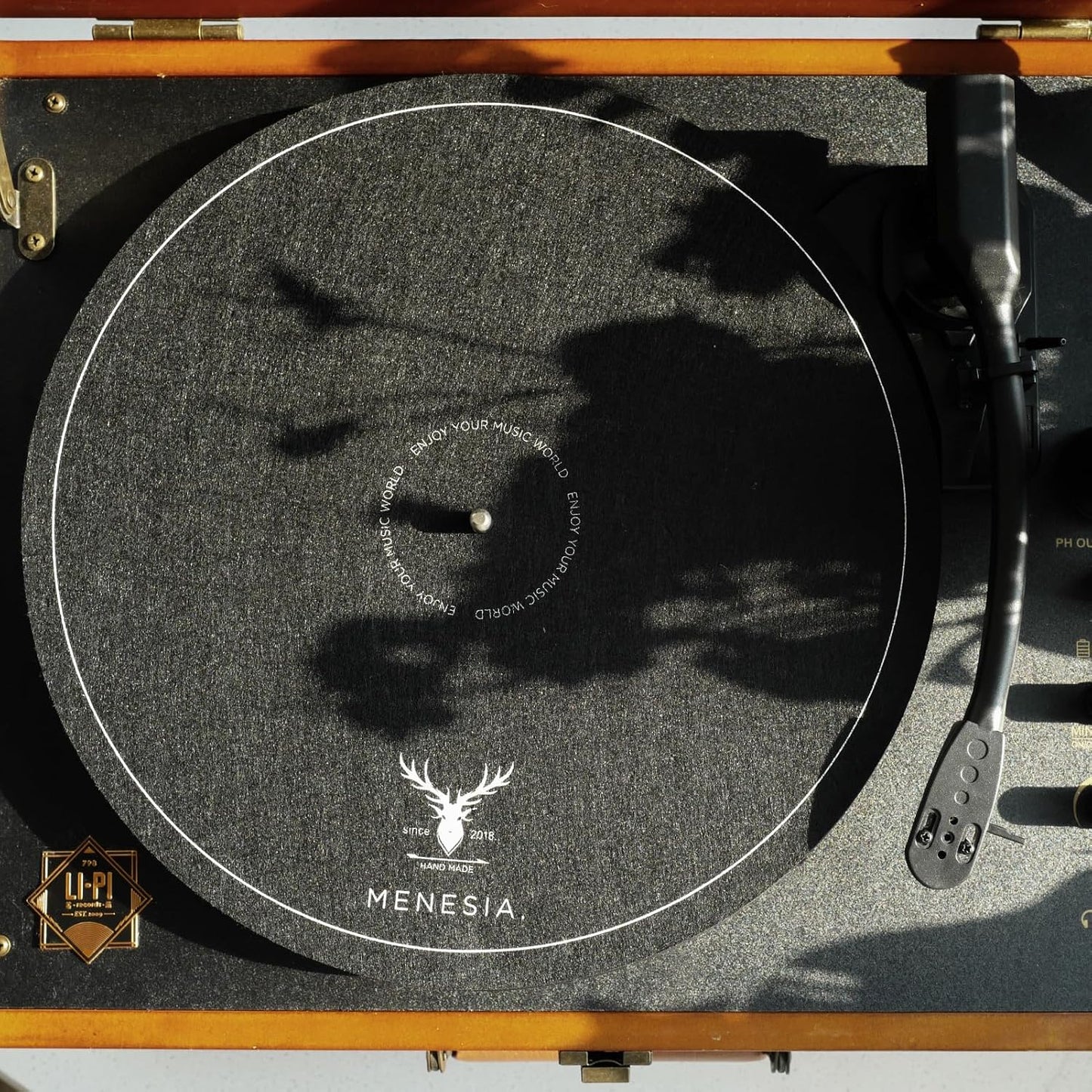 12 Inch Turntable Mat, Slipmat for Vinyl LP Record Player, Record Player Mat (Black)