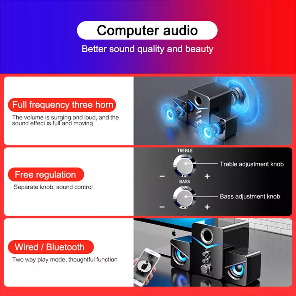 Computer Speakers Surround Sound System Wired PC Speakers Gaming Bass 3.5Mm Jack