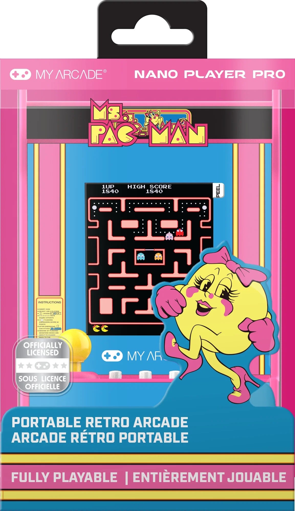 - MS. PAC-MAN Nano Player Pro Portable Retro Arcade