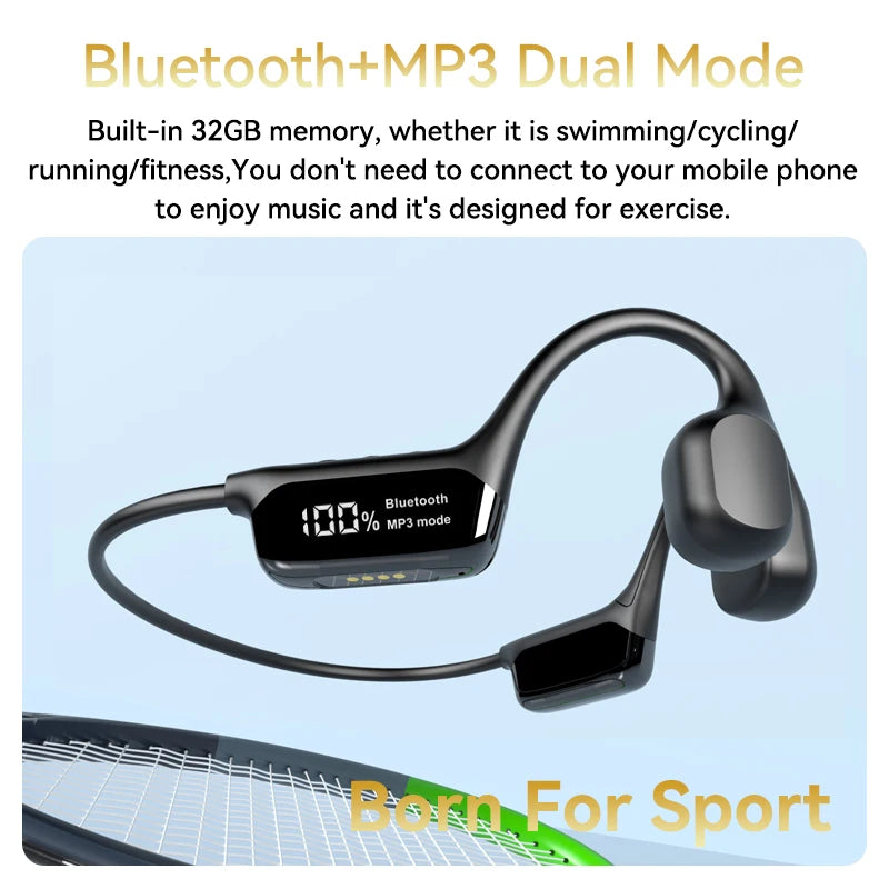 Wireless Bone Conduction Headphones Bluetooth 32GB MP3 Player IPX8 Waterproof Swimming Sports HIFI Music Headsets